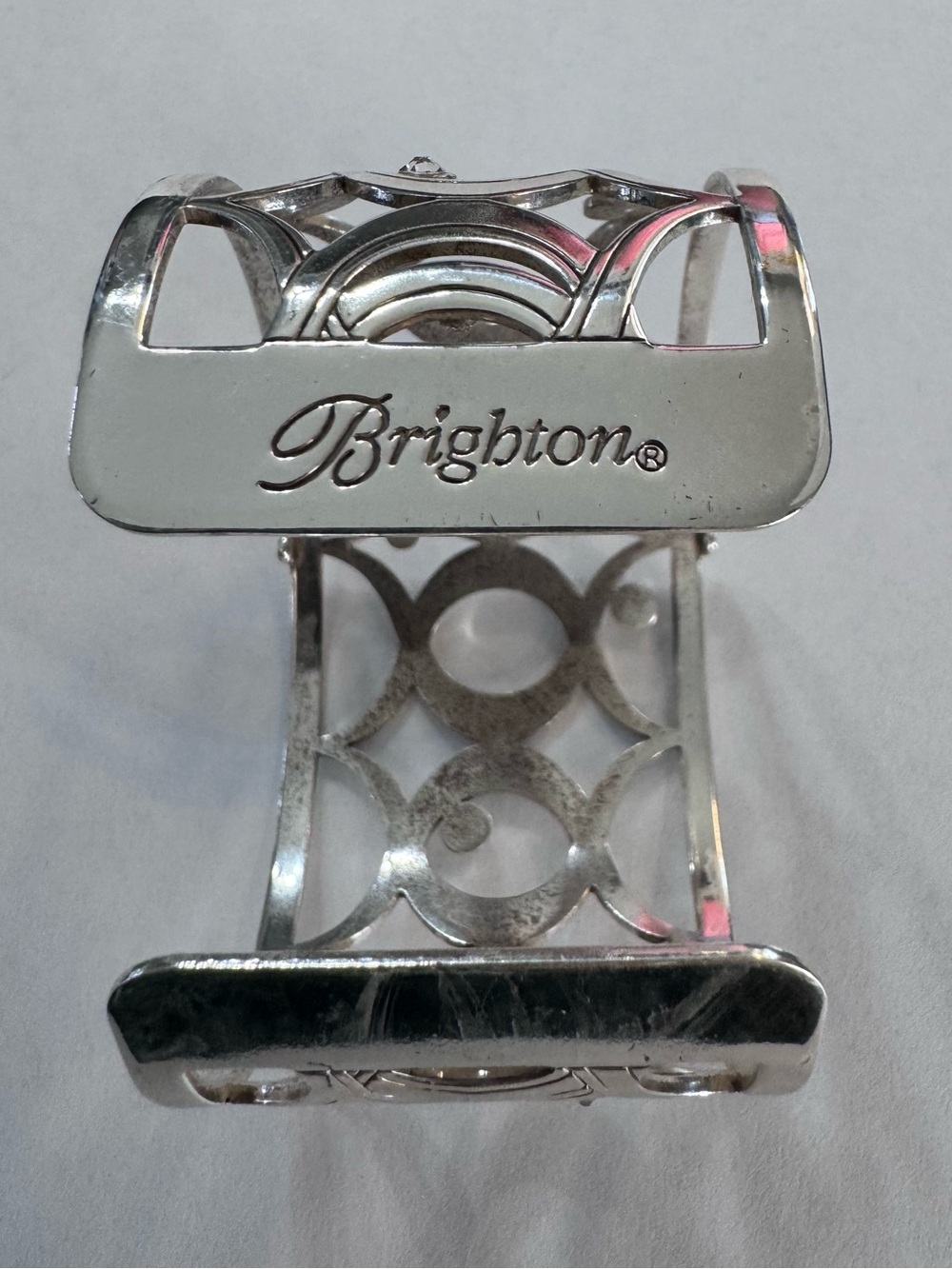 BRIGHTON Silver Decorative Cutout Cuff Bracelet - Women Accessories - Picture 4 of 8